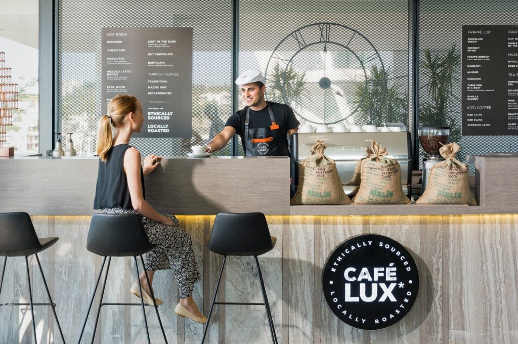 Tomando café para entrenar